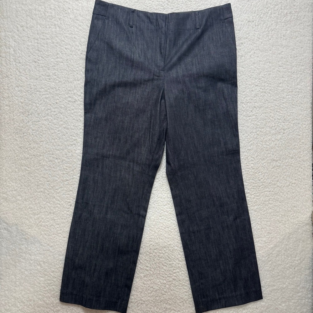 Talbots Southampton Pant Women's Size 16 Straight Leg Dark Wash Cotton Blend